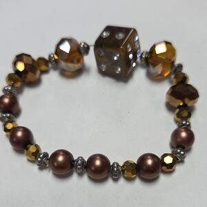 Elegant Brown and Gold Beaded Bracelet